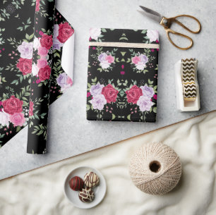 Watecolor Pink & red flower Vintage pattern unique Wrapping Paper