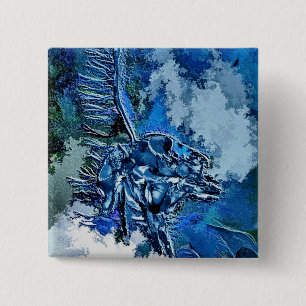 WATER 2 INCH SQUARE BUTTON