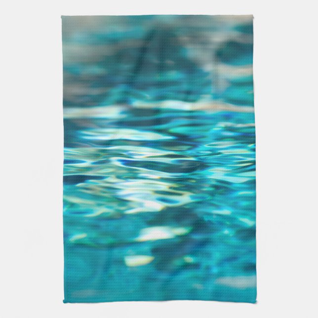 Water Abstract Blue Green Turquoise Aqua Sea Kitchen Towel (Vertical)