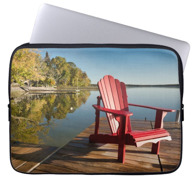 Water | Adirondack Chair at the Lake Laptop Sleeve (Front)