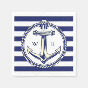 Water anchor Marine Blue Radius Napkin