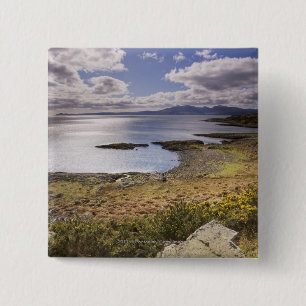 Water and coast view in Bute, Argyll, Scotland 2 Inch Square Button