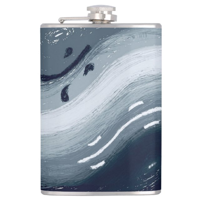 Water and Fire are like Yin and Yang in harmony Hip Flask (Front)