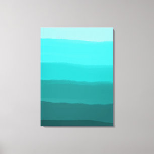 Water and Sky Blue Degrees Colours Stripes Canvas Print