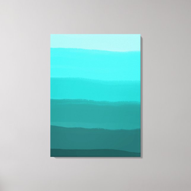 Water and Sky Blue Degrees Colours Stripes Canvas Print (Front)