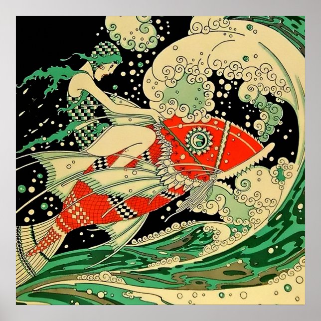 “Water” Art Deco By Jose Carlos Poster (Front)