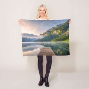 Water   Azure Alpine Lake, Austria Fleece Blanket