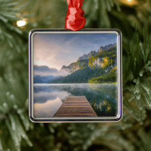 Water   Azure Alpine Lake, Austria Metal Ornament