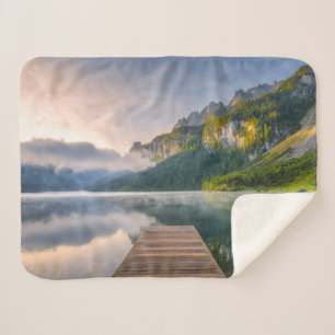 Water   Azure Alpine Lake, Austria Sherpa Blanket