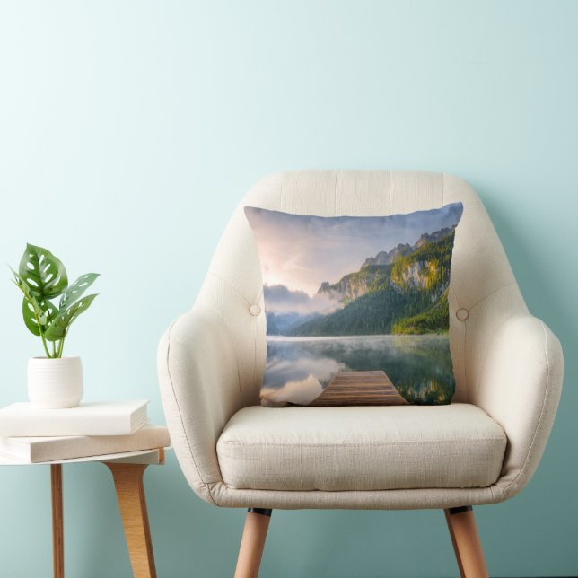 Water | Azure Alpine Lake, Austria Throw Pillow (Chair)