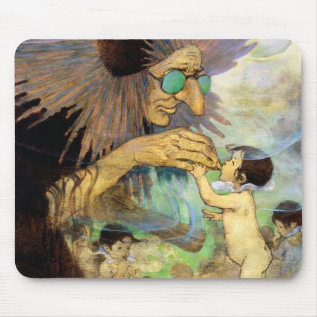 Water Baby and Fairy, Jessie Willcox Smith Mouse Pad (Front)