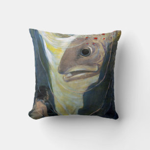 Water Baby and Fish, Jessie Willcox Smith Throw Pillow
