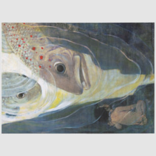 Water Baby and Fish, Jessie Willcox Smith Tissue Paper