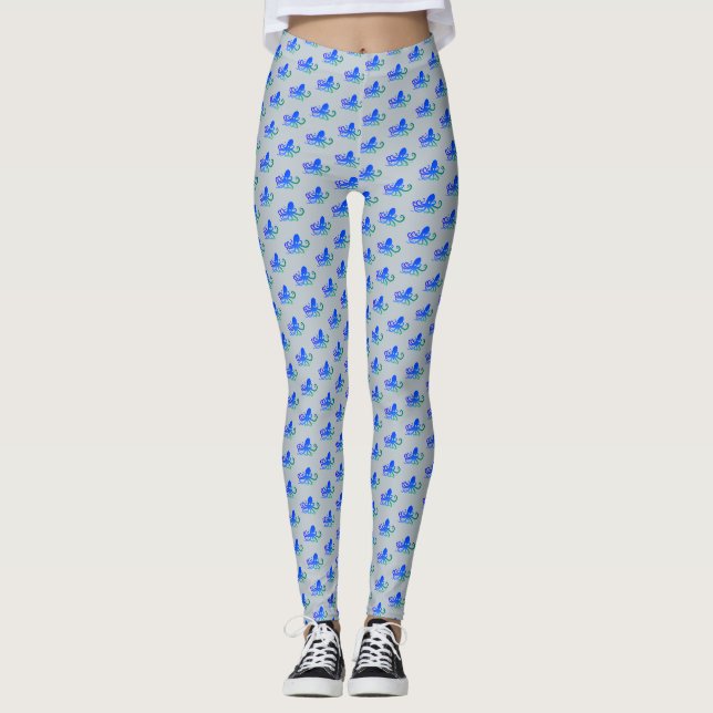 Water Baby - Blue Octopus Leggings (Front)