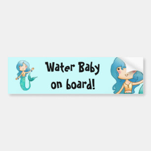 Water Baby on Board Bumper Sticker
