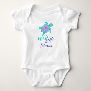 Water baby pink aqua turtle art t-shirt bodysuit