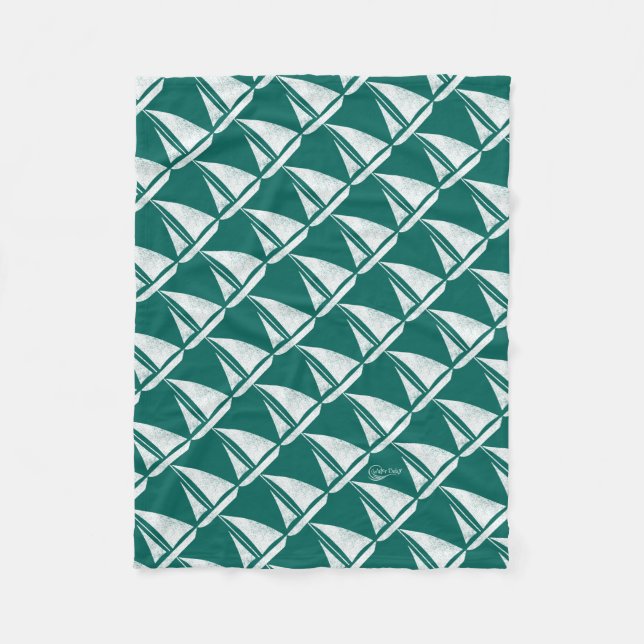 Water Baby Sailboat Fleece Blanket (Front)