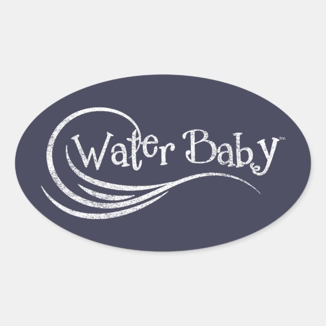 Water Baby Vintage Oval Sticker (Front)