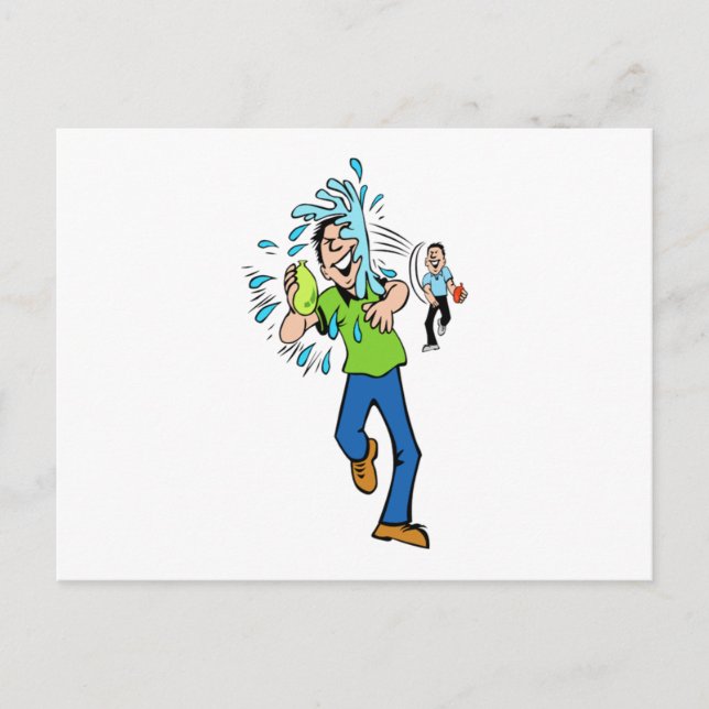 Water Balloon Fight Postcard (Front)