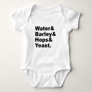 Water & Barley & Hops & Yeast   Beer Ingredients Baby Bodysuit