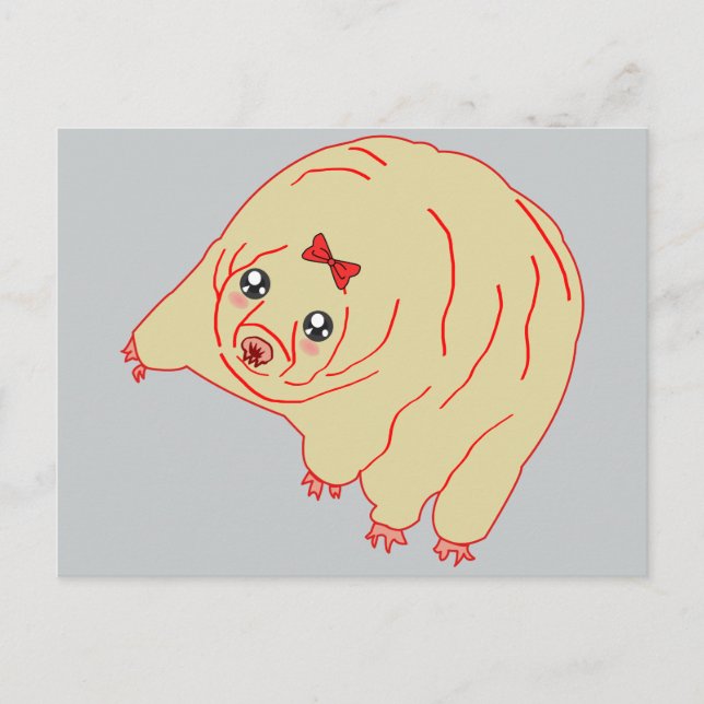 Water Bear Cute Anime Tardigrade Postcard (Front)