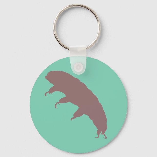 Water Bear Tardigrade Silhouette Cute Creature Keychain (Front)
