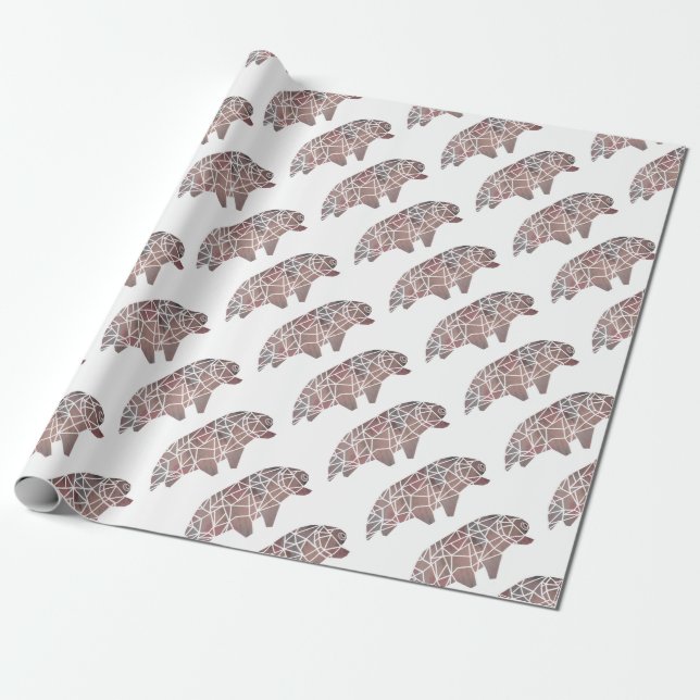 Water Bear Tardigrade Wrapping Paper (Unrolled)
