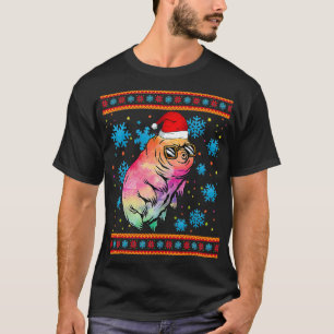 Water Bear With Santa Hat Microbiology Christmas T T-Shirt