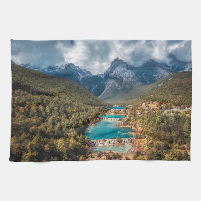 Water | Blue Moon Lake, China Kitchen Towel (Horizontal)