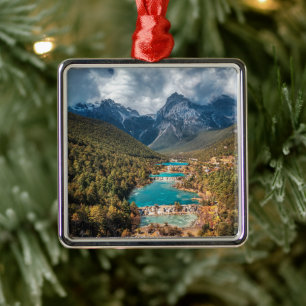 Water   Blue Moon Lake, China Metal Ornament