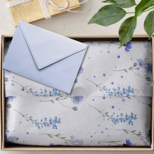 Water Blue Wildflower Wedding  Tissue Paper
