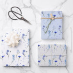 Water Blue Wildflower Wedding  Wrapping Paper Sheet<br><div class="desc">Beautiful blue wildflower wrapping paper - perfect for weddings,  bridal showers and birthdays.</div>