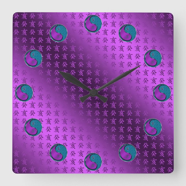 Water Boar Square Wall Clock (Front)