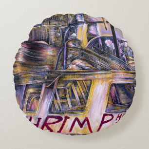 Water-Born Mystery Meat Round Pillow