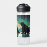 Water Bottle<br><div class="desc">This Alaskan grizzly bear Tee Shirt is a great gift idea for residents, tourists, and visitors of this beautiful state. Featuring grizzly bears in Juneau Alaska glacier looking at the sky aurora northern lights surrounded by forest trees, mountains, and wild nature graphic. Perfect vacation travel souvenir t shirt for a...</div>
