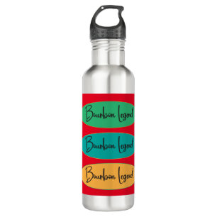 Water Bottle 24 oz - Bourbon Legend Ovals on Red
