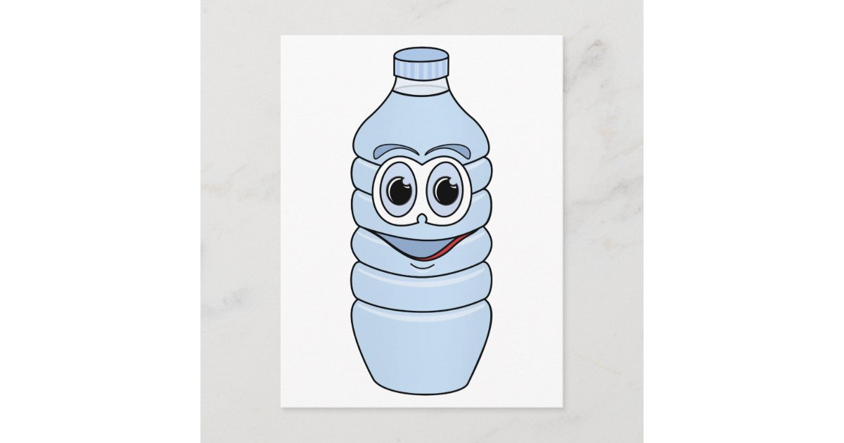 Water Bottle Cartoon Postcard Zazzle Ca