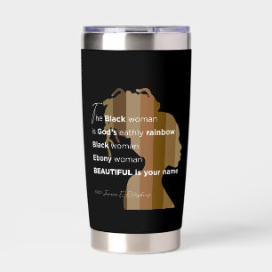 Water Bottle "Ebony woman"  "Earthly rainbow" Insulated Tumbler