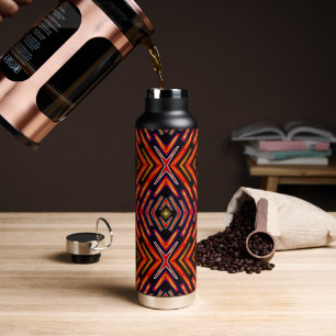 Water Bottle Fiery Red Flame Orange Black