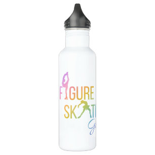 Water bottle Figure skating rainbow pink
