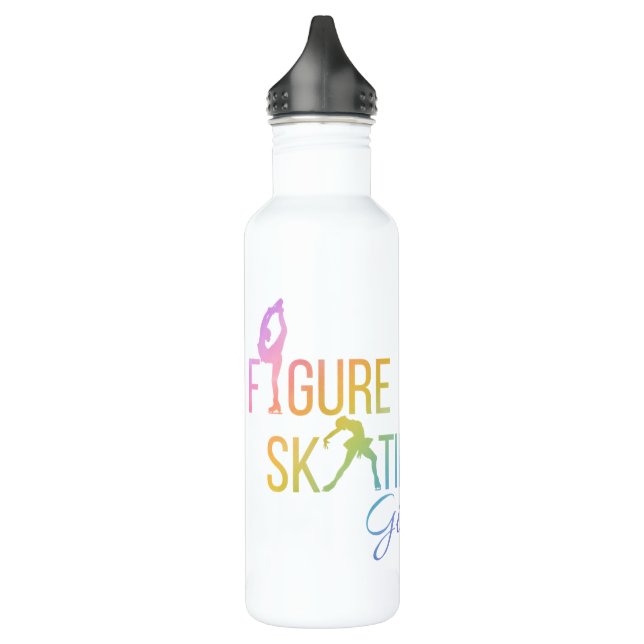 Water bottle Figure skating rainbow pink (Left)