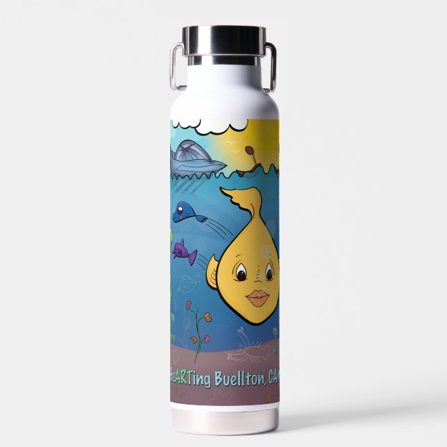 Water Bottle - Goldie Fish - Buellton.Art (Front)