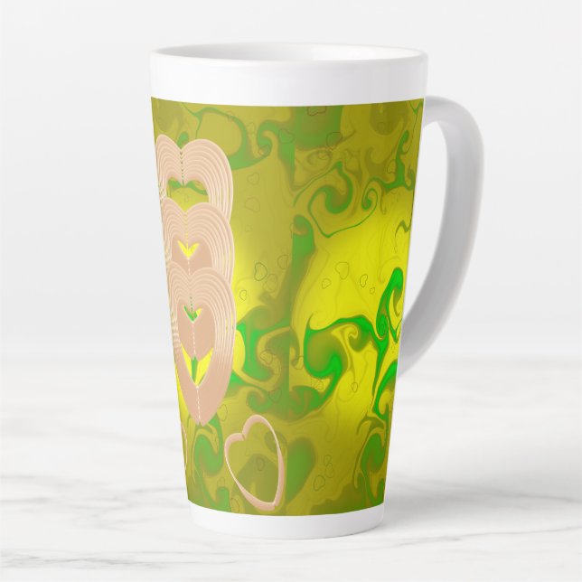 Water Bottle heart connection Latte Mug (Right Angle)