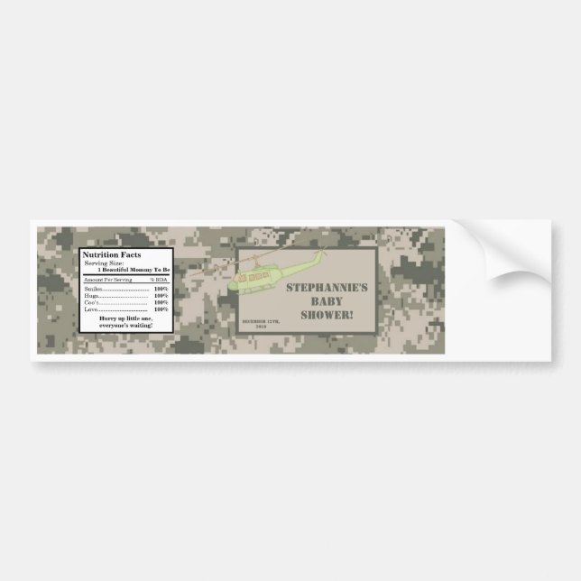 Water Bottle Label ACU Camoflauge Digital Camo (Front)