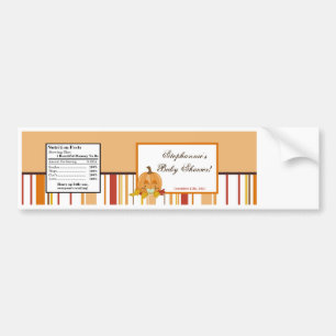 Water Bottle Label Autumn Fall Pumpkin Baby