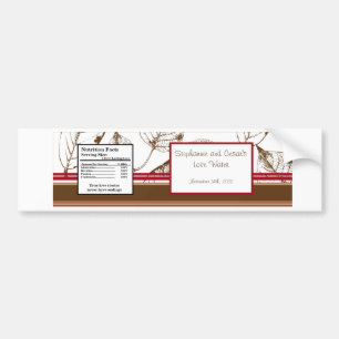 Water Bottle Label Brown Leaves