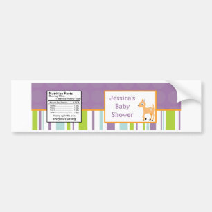 Water Bottle Label Furry Woodland Animals
