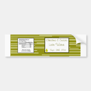 Water Bottle Label Green Pear Fruit Stripes Pears