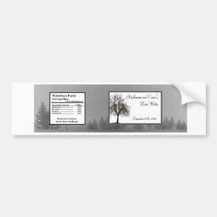 Water Bottle Label Grey Winter Trees Snow Bare