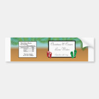 Water Bottle Label His/Hers Sandals On Beach plam